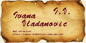 Ivana Vladanović vizit kartica